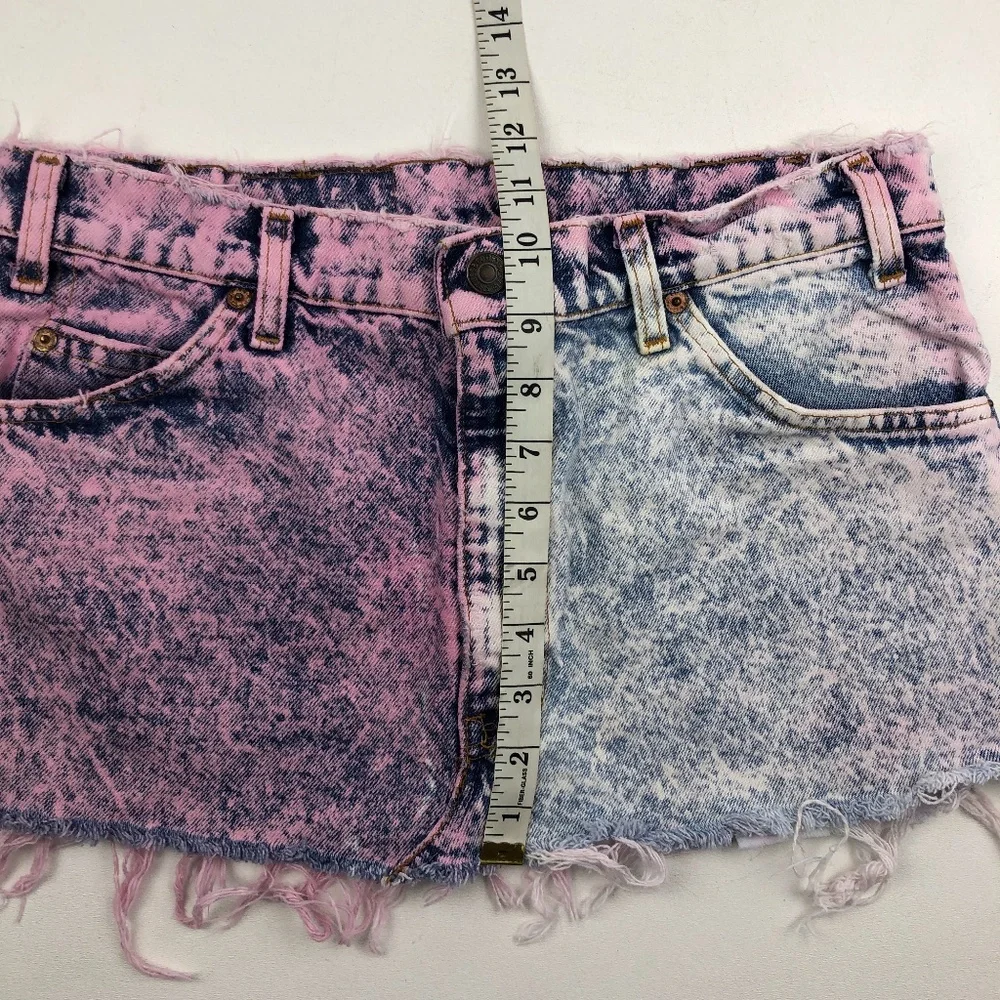 Levi's 550 Vintage Two-tone Tie-dye Denim Jean Skirt - Picture 5 of 8